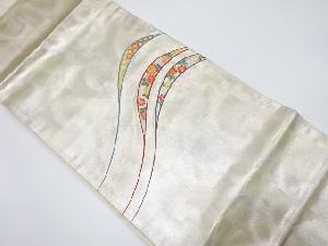 七宝に桜・菊模様織り出し名古屋帯